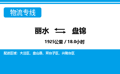 麗水到盤(pán)錦物流專(zhuān)線(xiàn)-麗水至盤(pán)錦貨運(yùn)公司